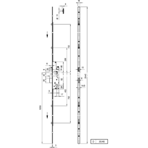 Zár EURO-ELZETT kilincsműködtetésű MULTISOFT Basic 2V 35/92/16/  8 PZ