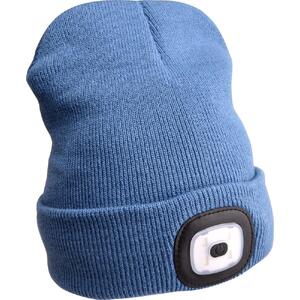 Munkavédelmi sapka EXTOL kötött+led lámpa kék