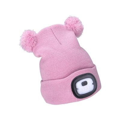 Munkavédelmi sapka EXTOL kötött+led lámpa kid pink