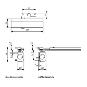 Ajtócsukó G-U OTS430 karos EV1