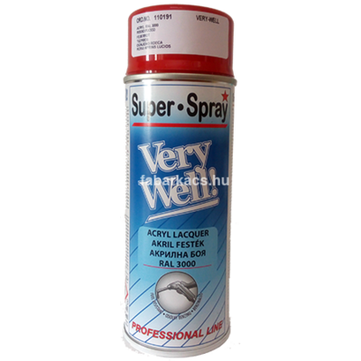 Spray Very WELL festék RAL3000 tűzpiros 400 ml